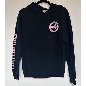 Pink Panther Hoodie Black Pullover Womens Size Small EUC 2016 Comfy Cozy Cartoon
